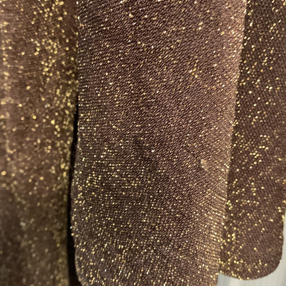 BCBGMAXAZRIA BROWN GOLD SPARKLES DRESS - Picture 4 of 5